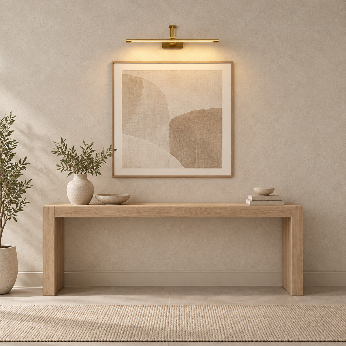 Anterilo gold battery operated wall sconce lighting hallway artwork with no wiring
