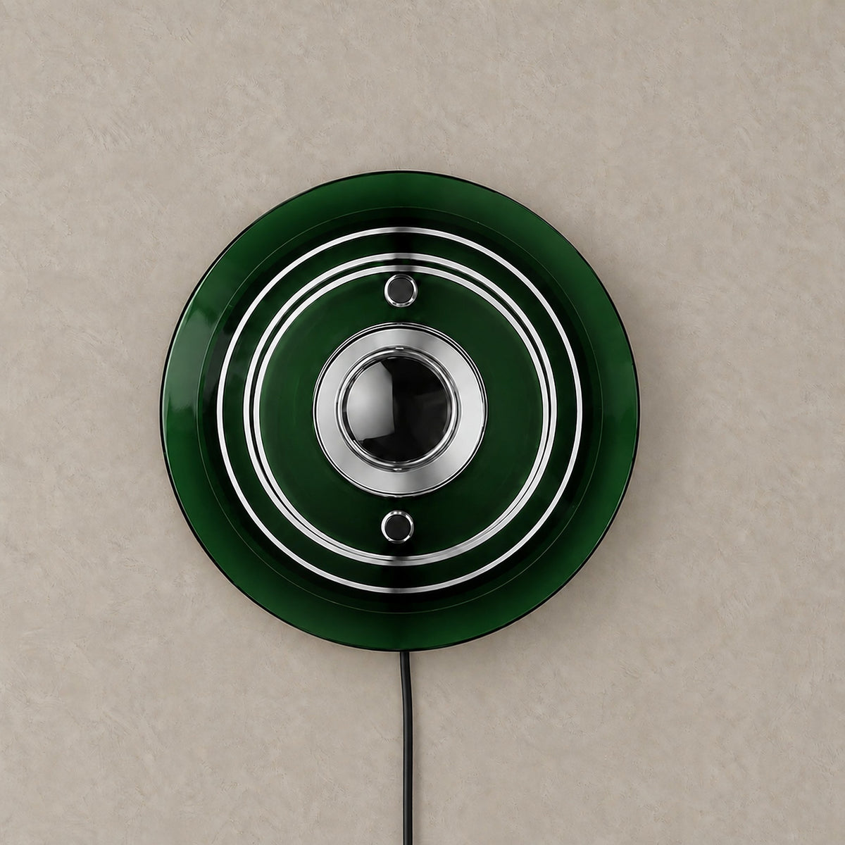 Elsarvo green plug in wall sconce with unlit concentric acrylic layers #color_green