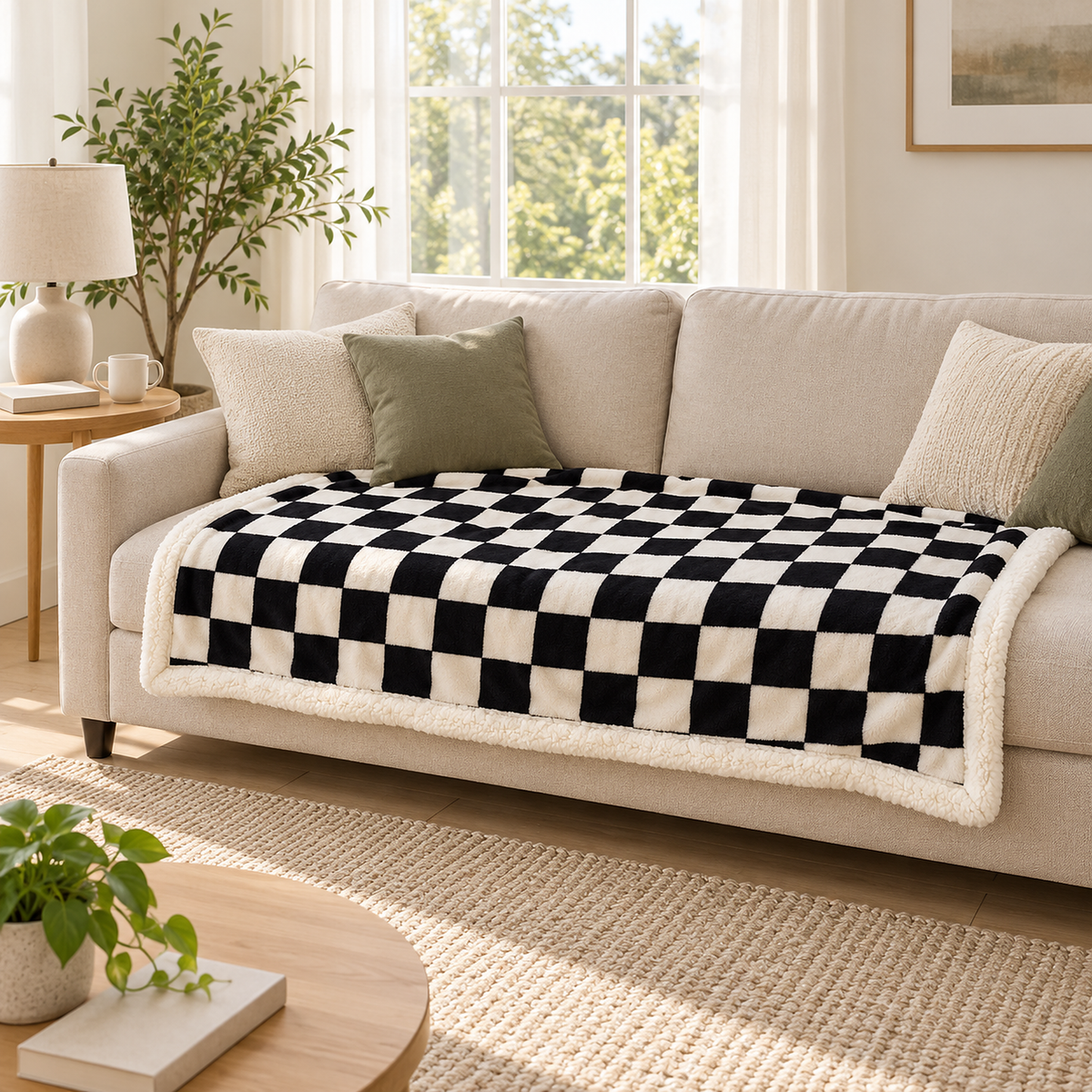 Sevorla black throw blanket for couch spread across a sofa seat to show how much it covers