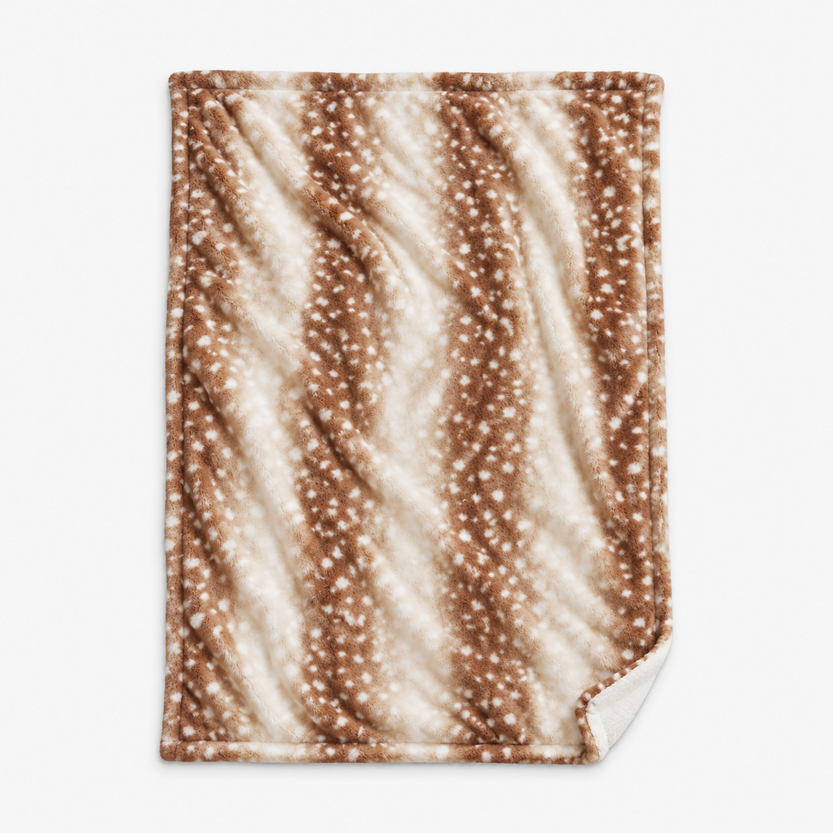 Tamivelo brown sherpa throw blanket laid open flat on a plain white background