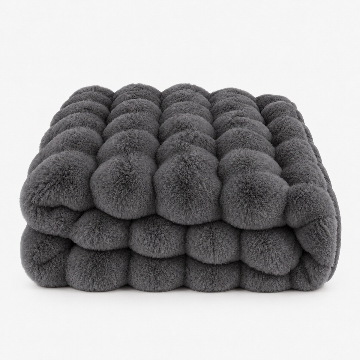 Tavenel coral fleece blanket in dark gray, loosely folded on a plain white background showing the brushed pile #color_dark gray