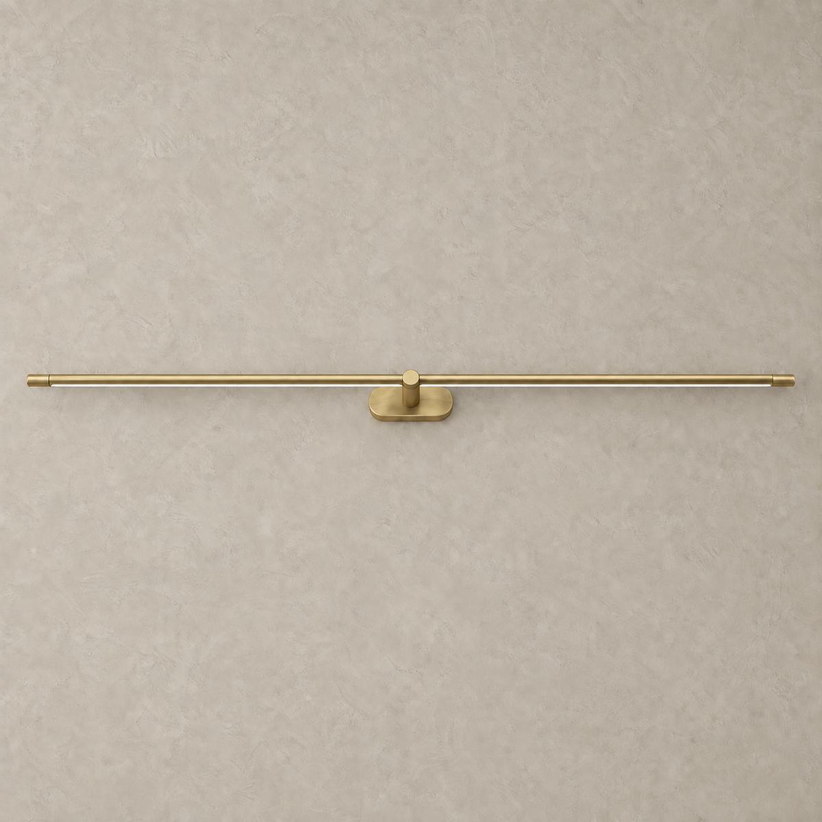 Telavvo gold rechargeable wall sconce switched off against greige plaster #color_gold