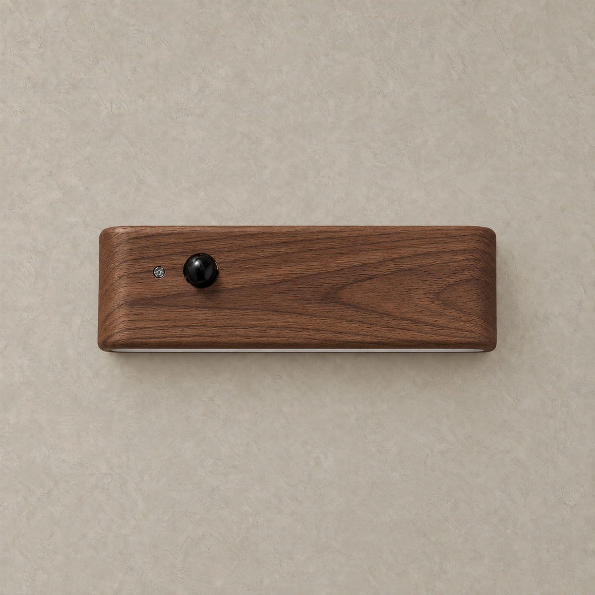 Calenvi walnut motion sensor night light, an unlit cordless wall lamp showing its dark brown body #color_walnut