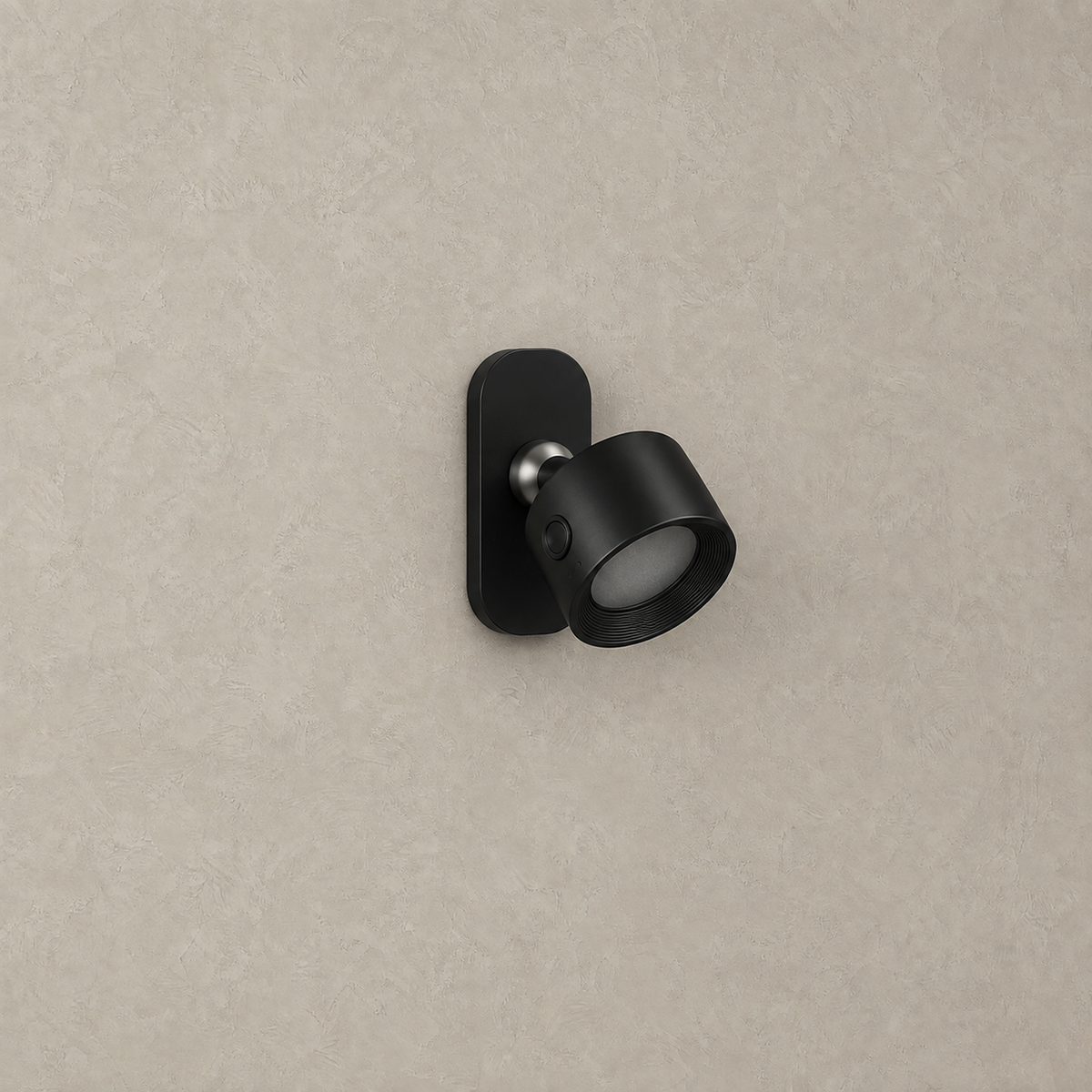 Caviloro rechargeable wall sconce in black unlit on greige plaster #color_black