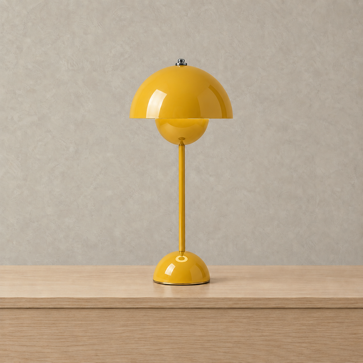 Coremila yellow bedside lamp in its unlit finish against a plain backdrop #color_yellow