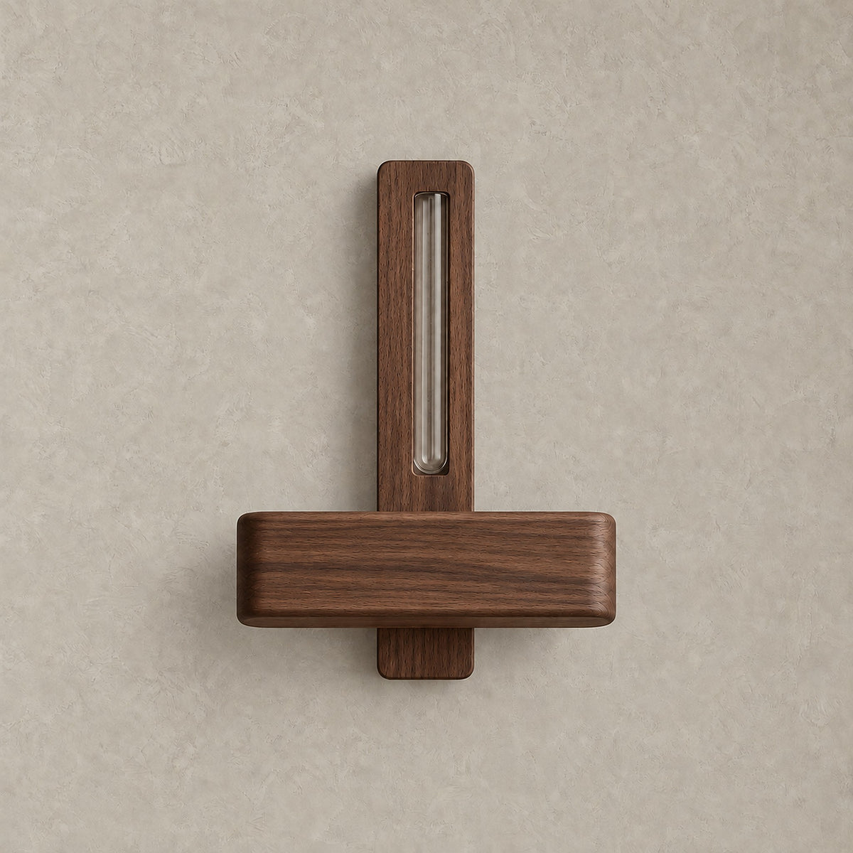 Ilaveno walnut rechargeable wall sconce, unlit, showing the dark grain of black walnut wood #color_walnut