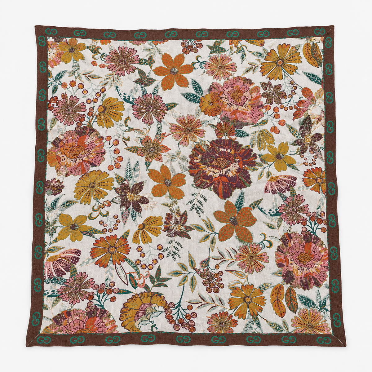 Narvoli floral cotton blanket in multicolor & cotton laid fully open to show its complete floral face