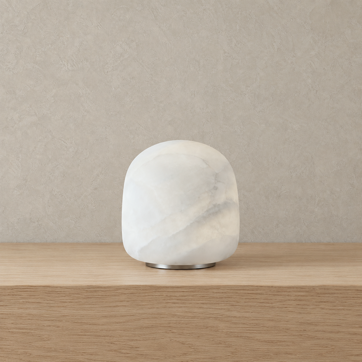Ravelmo white rechargeable table lamp shown unlit, a small battery powered light for indoor use