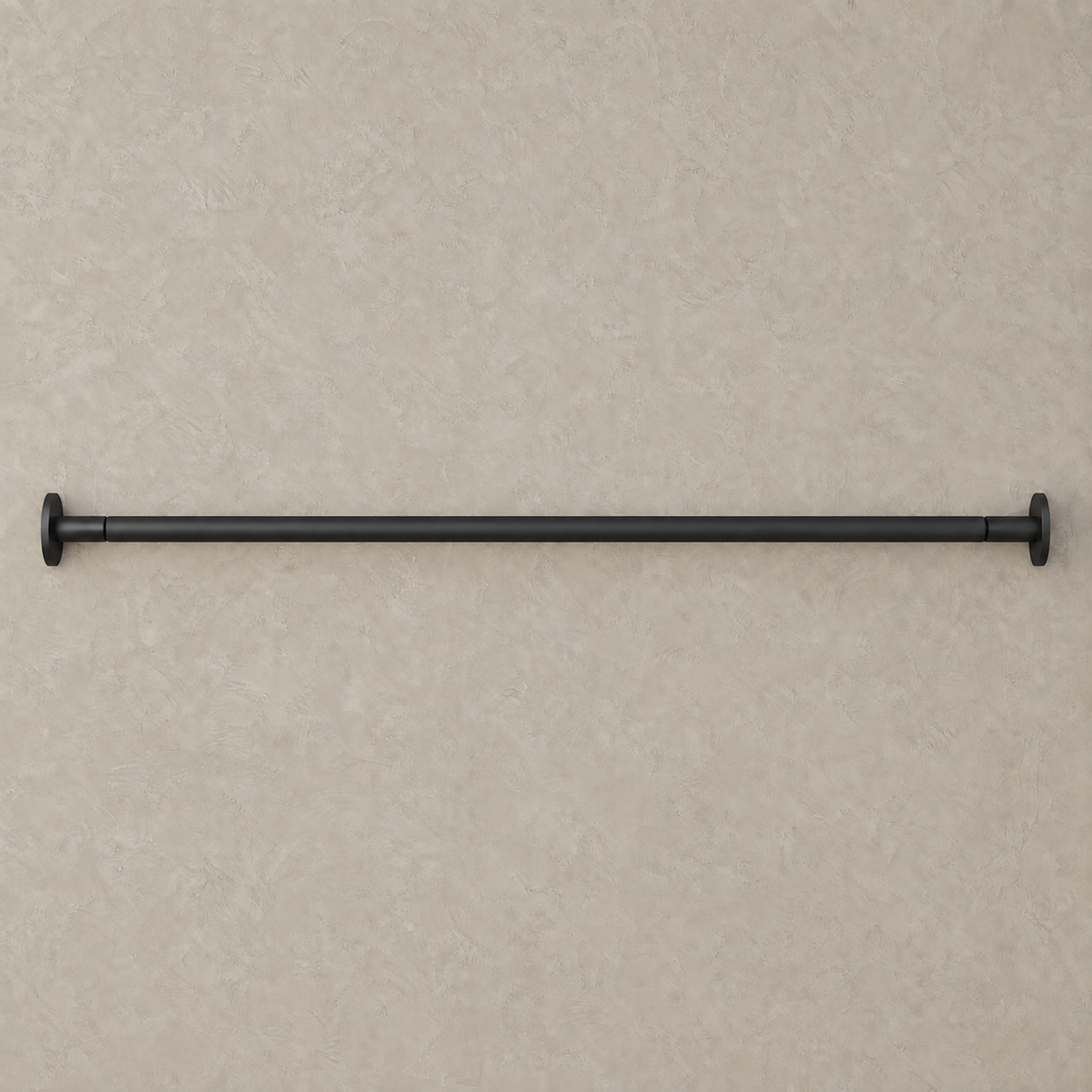 Ronelia black linear LED wall light unlit on plain greige plaster #color_black