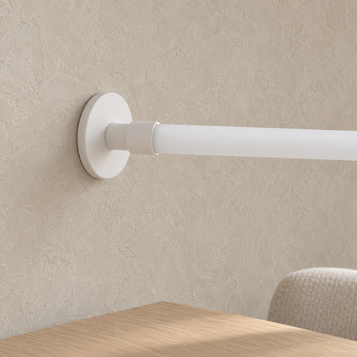 Ronelia white LED wall sconce close up of the end fitting and diffuser with the light off