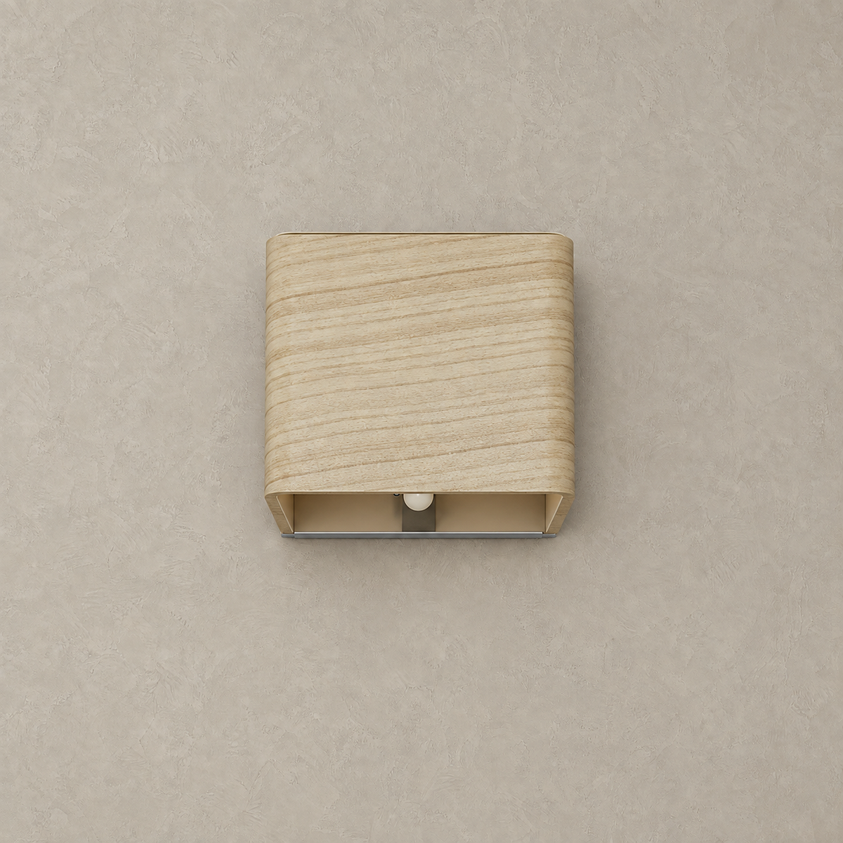 Tanelia wood rechargeable wall sconce unlit showing its wood grain finish #color_wood
