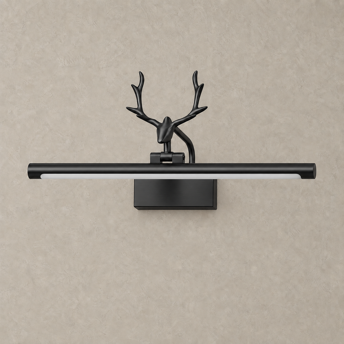 Tavorni black plug in wall sconce unlit on a plain plaster background #color_black