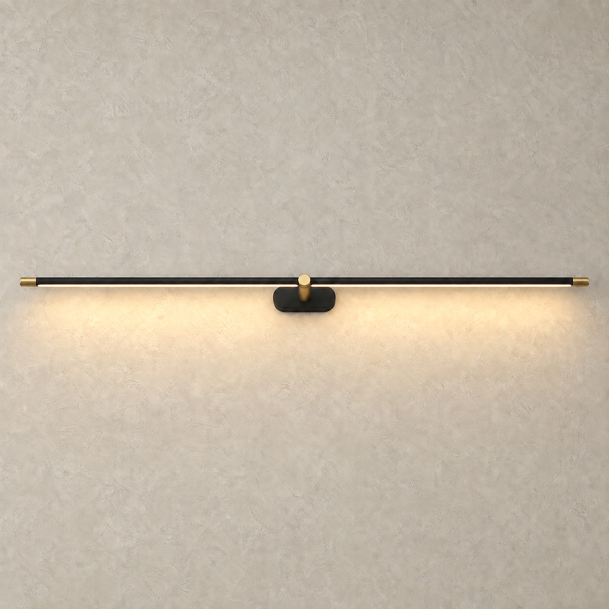 Telavvo black & gold cordless wall lamp casting warm downward light #color_black & gold