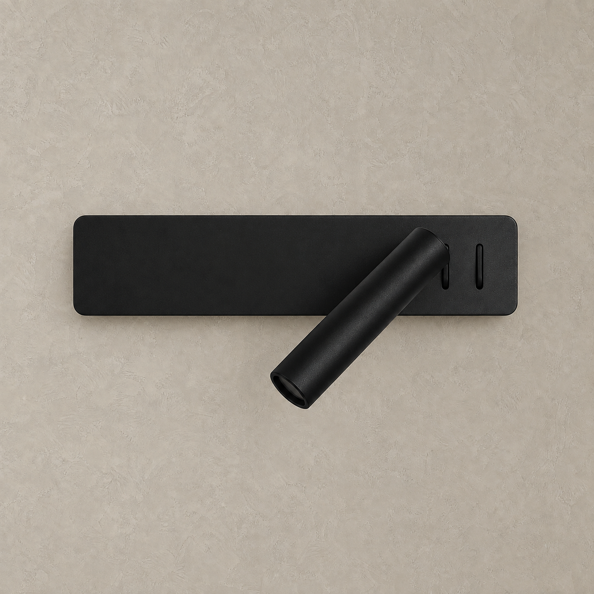 Vemirsa black LED wall sconce with both the reading head and backlight switched off